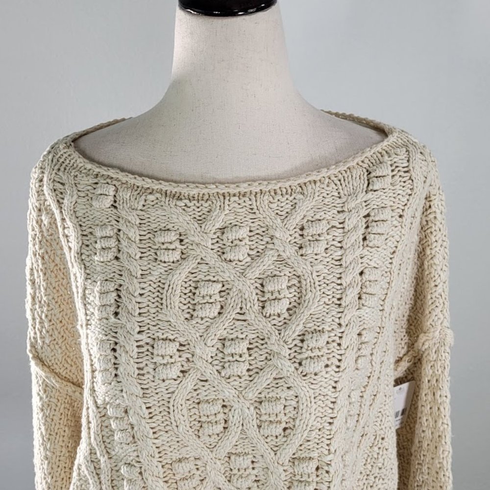 FREE PEOPLE changing tides cropped sweater Sz XS NEW - Picture 3 of 10